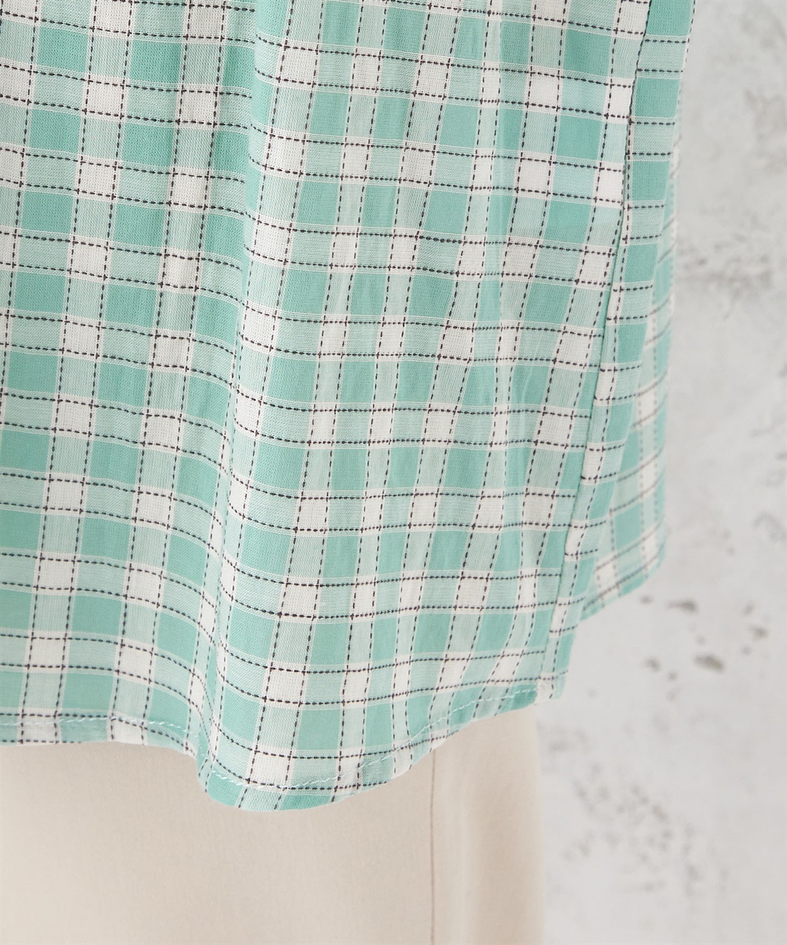 DECOY ギンガムチェックピンタックブラウス_sub_5