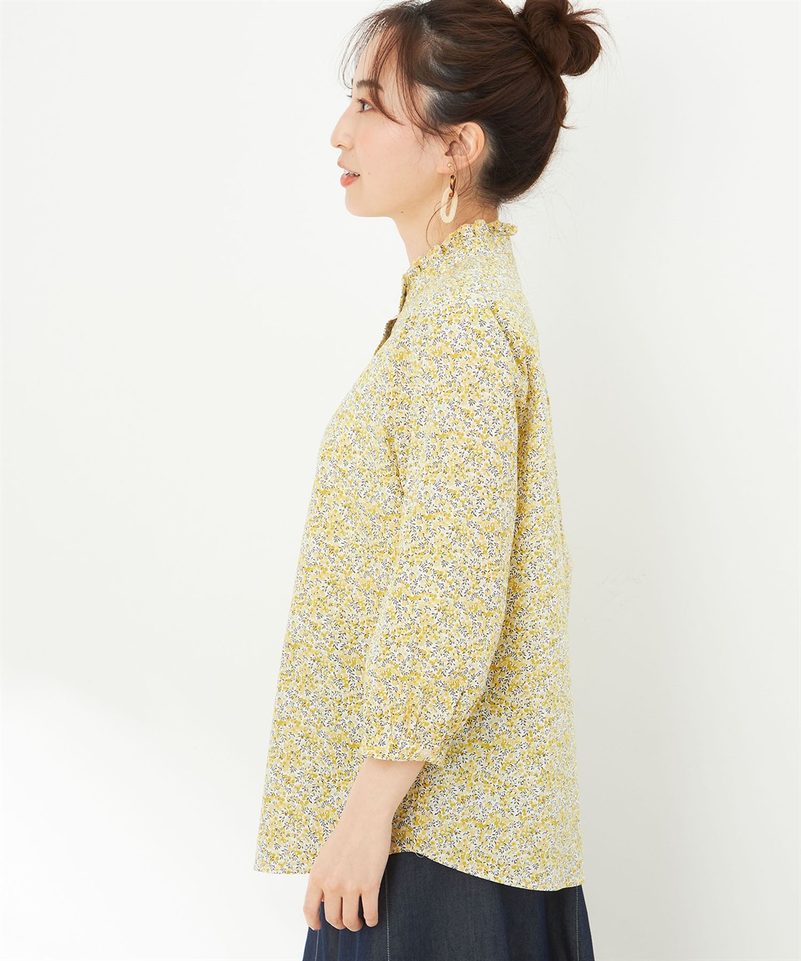 DECOY リバティプリントボリュームスリーブブラウス_sub_2