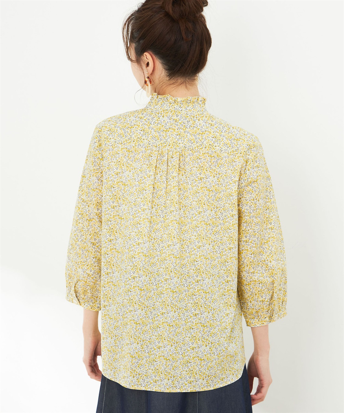 DECOY リバティプリントボリュームスリーブブラウス_sub_3