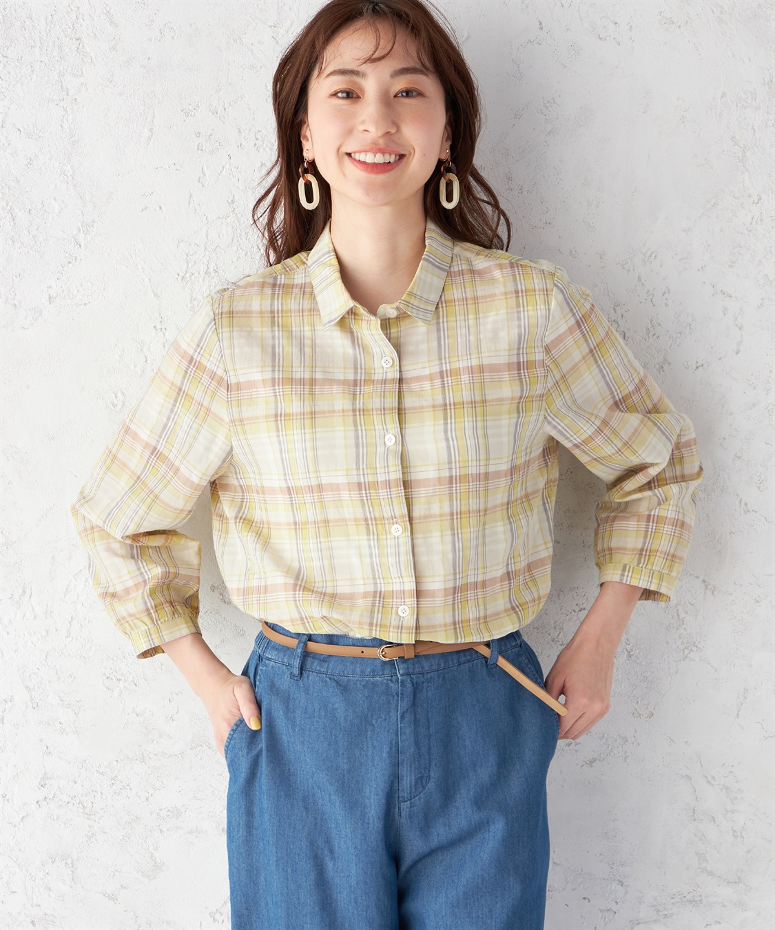 DECOY マドラスチェックブラウス_sub_1