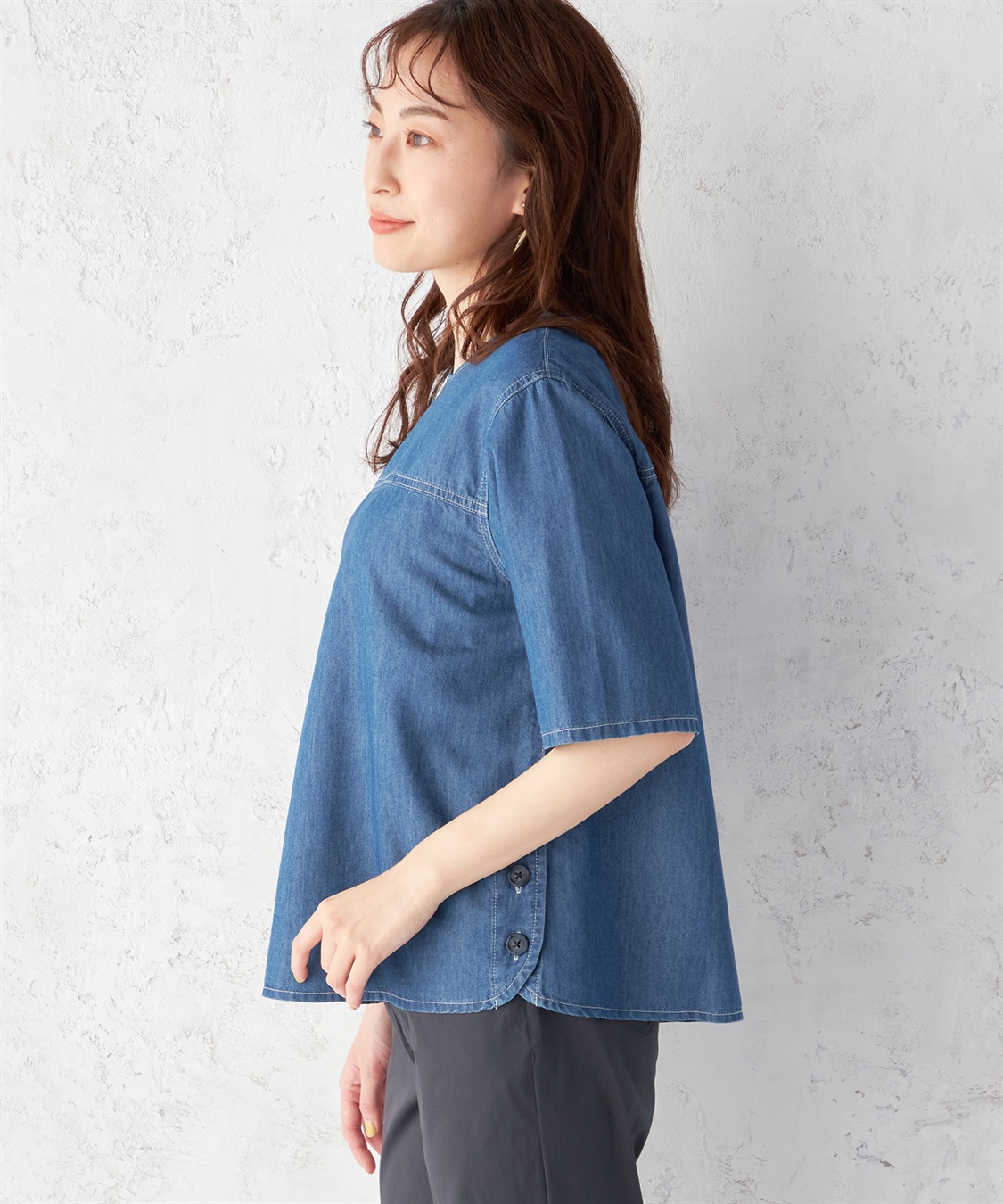 DECOY 【接触冷感】デニムTブラウス_sub_1