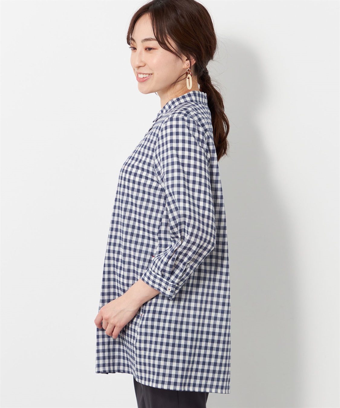 DECOY ギンガムチェックブラウス_sub_1