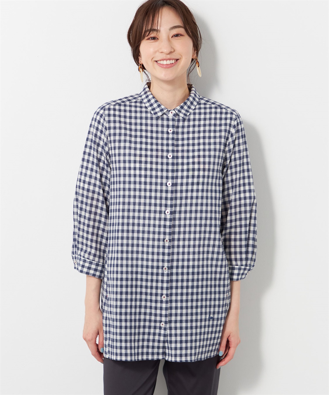 DECOY ギンガムチェックブラウス_sub_3