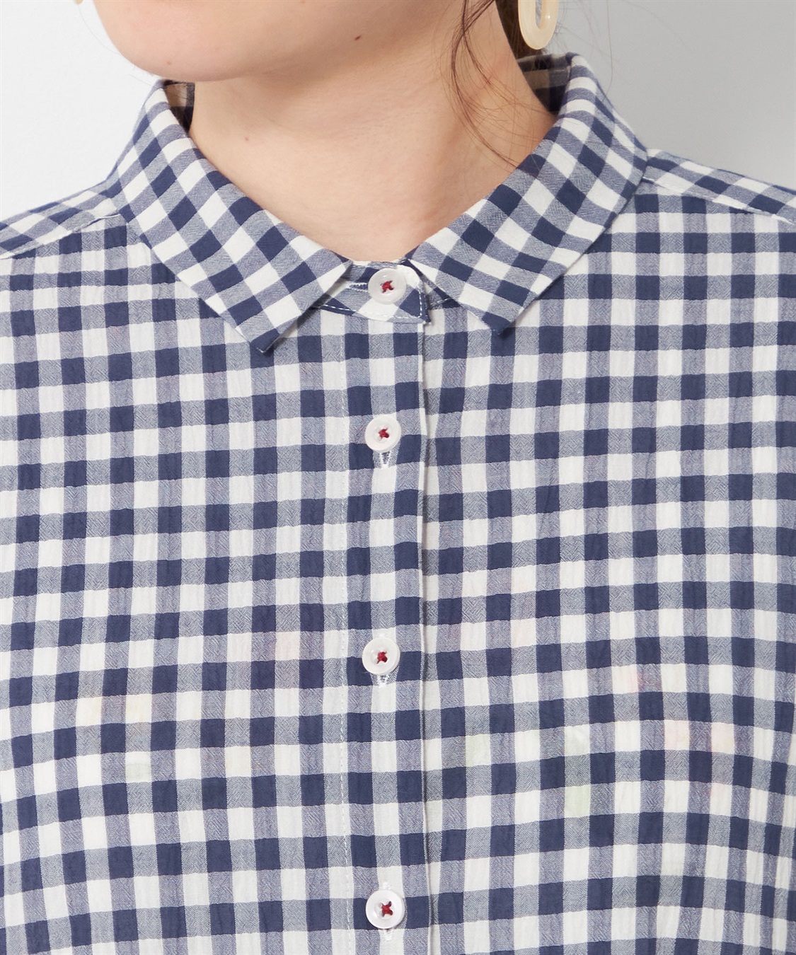 DECOY ギンガムチェックブラウス_sub_4