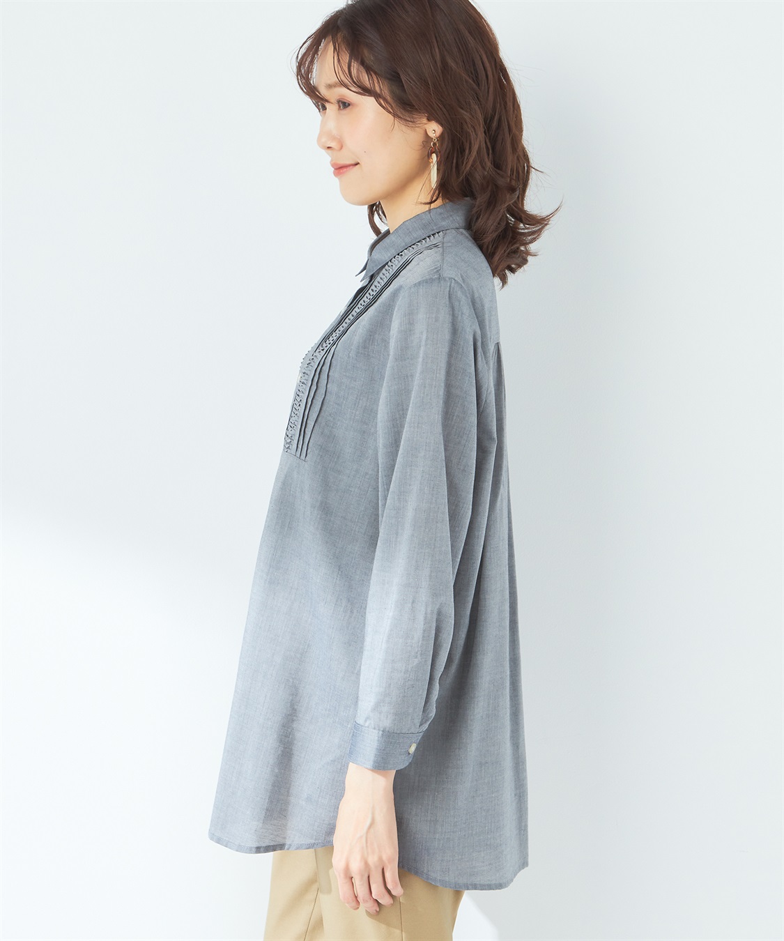 DECOY シャンブレーピンタックブラウス_sub_1