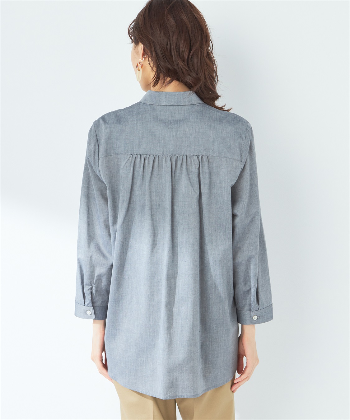 DECOY シャンブレーピンタックブラウス_sub_2