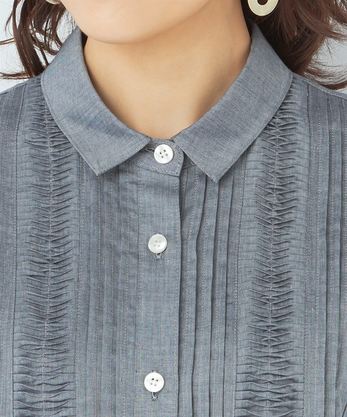 DECOY シャンブレーピンタックブラウス_sub_3