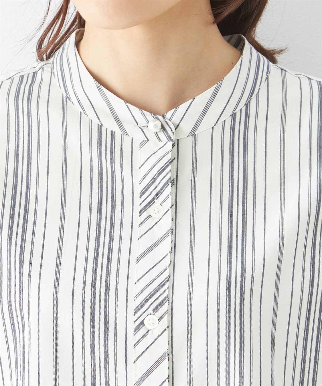 DECOY パールボタンストライプブラウス_sub_3