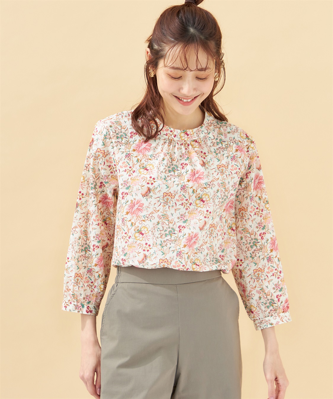 DECOY リバティプリントTブラウス_sub_1