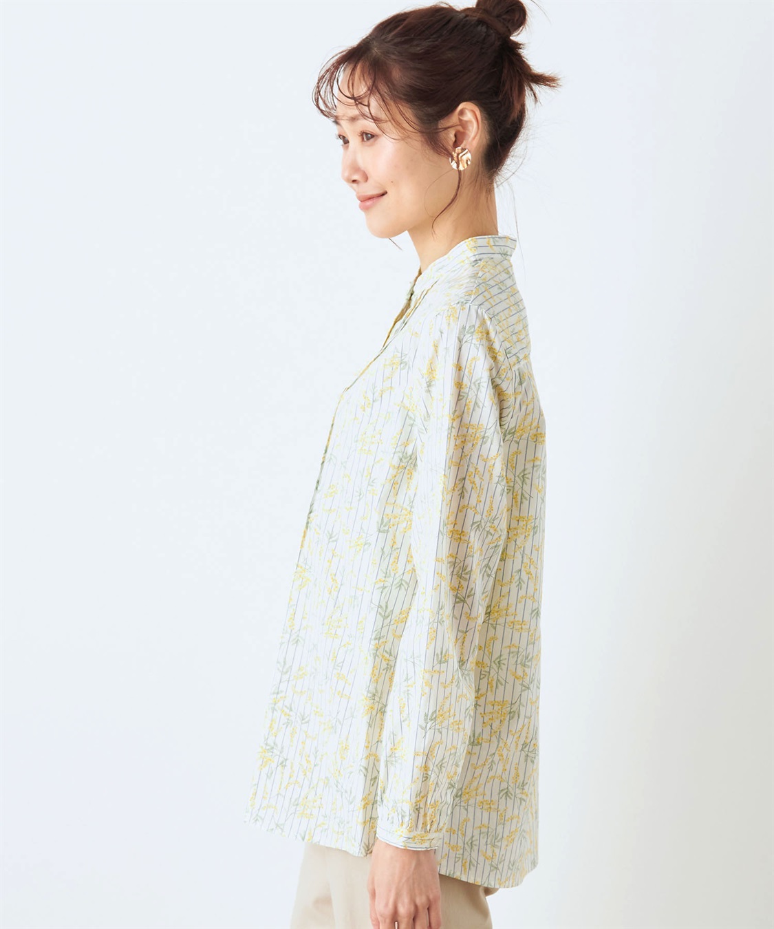 DECOY 【オーガニックコットン】ミモザプリントブラウス_sub_1