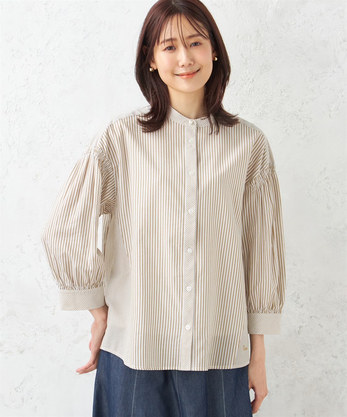 DECOY ストライプ切替シャツ_sub_1