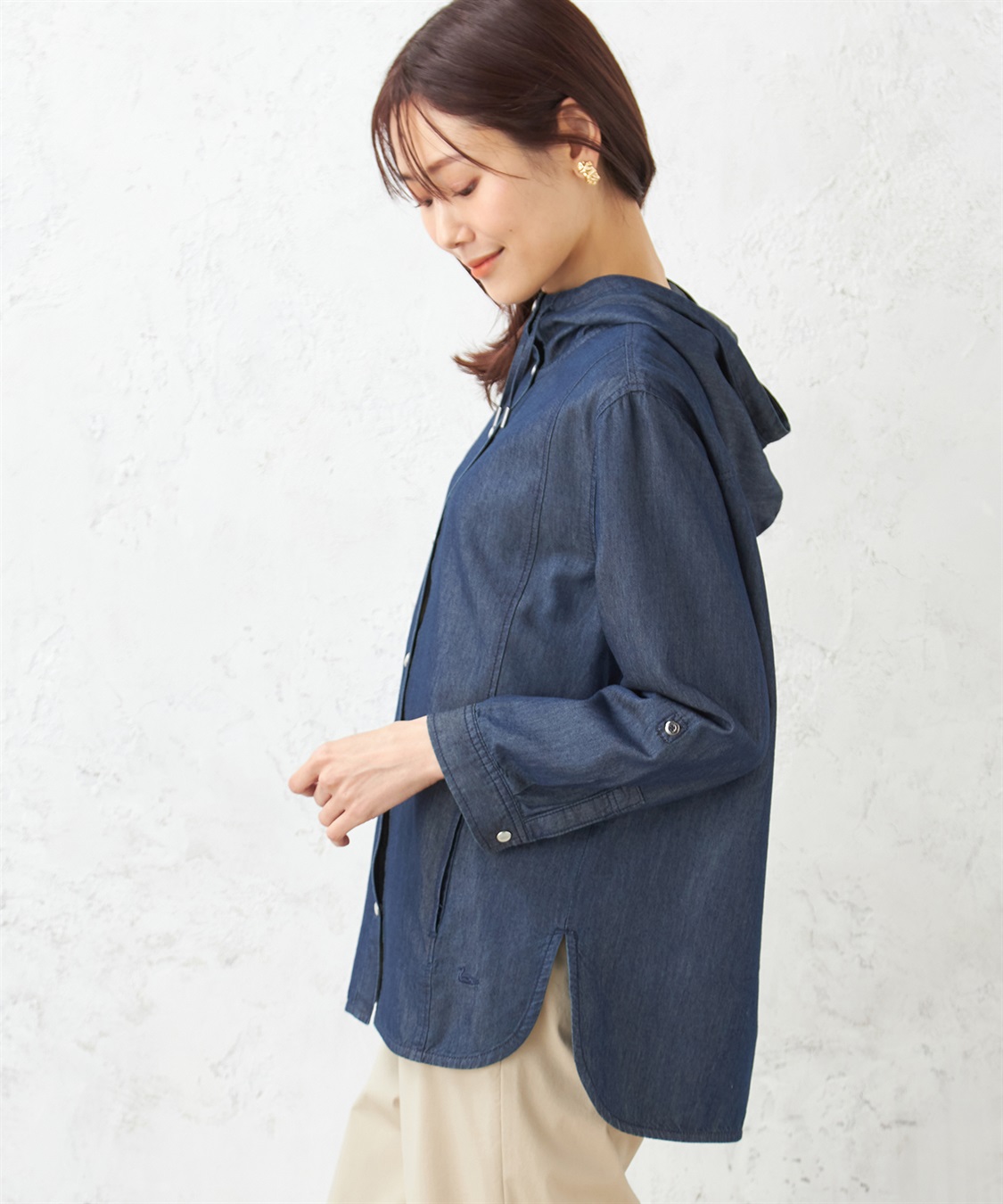 DECOY デニムフードシャツ_sub_2