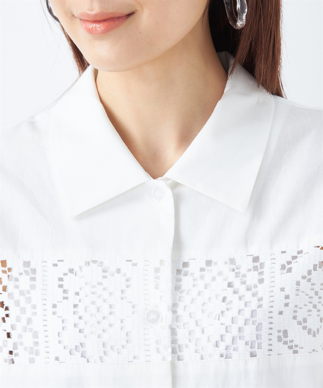 レース切替ブラウス DECOY｜クロスプラス公式通販サイト