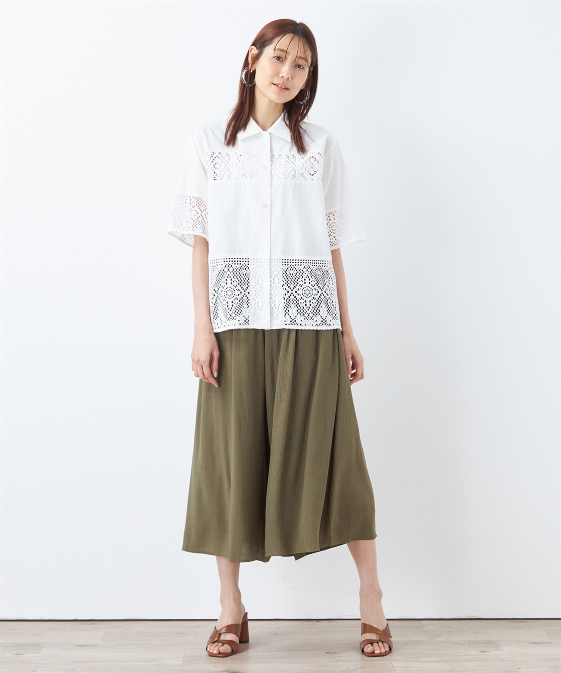 モワティエ　レース切り替えブラウス レース切替ブラウス DECOY｜クロスプラス公式通販サイト