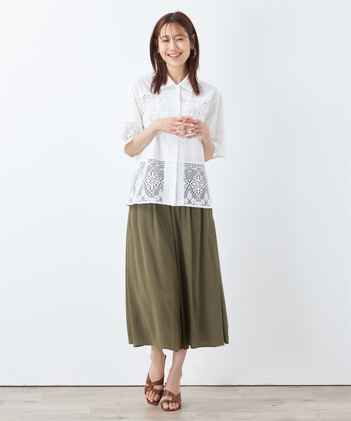 レース切替ブラウス DECOY｜クロスプラス公式通販サイト