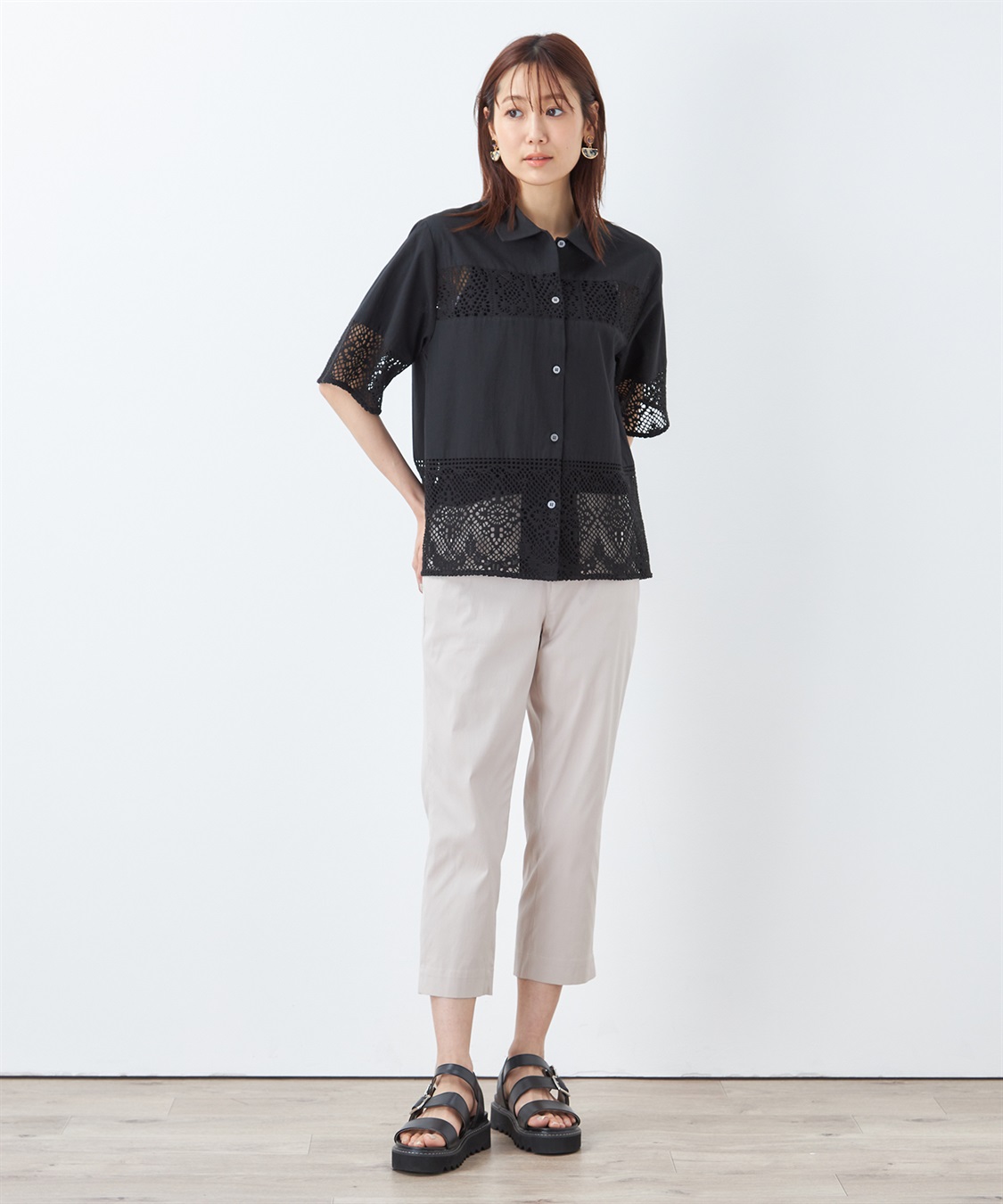 レース切替ブラウス DECOY｜クロスプラス公式通販サイト