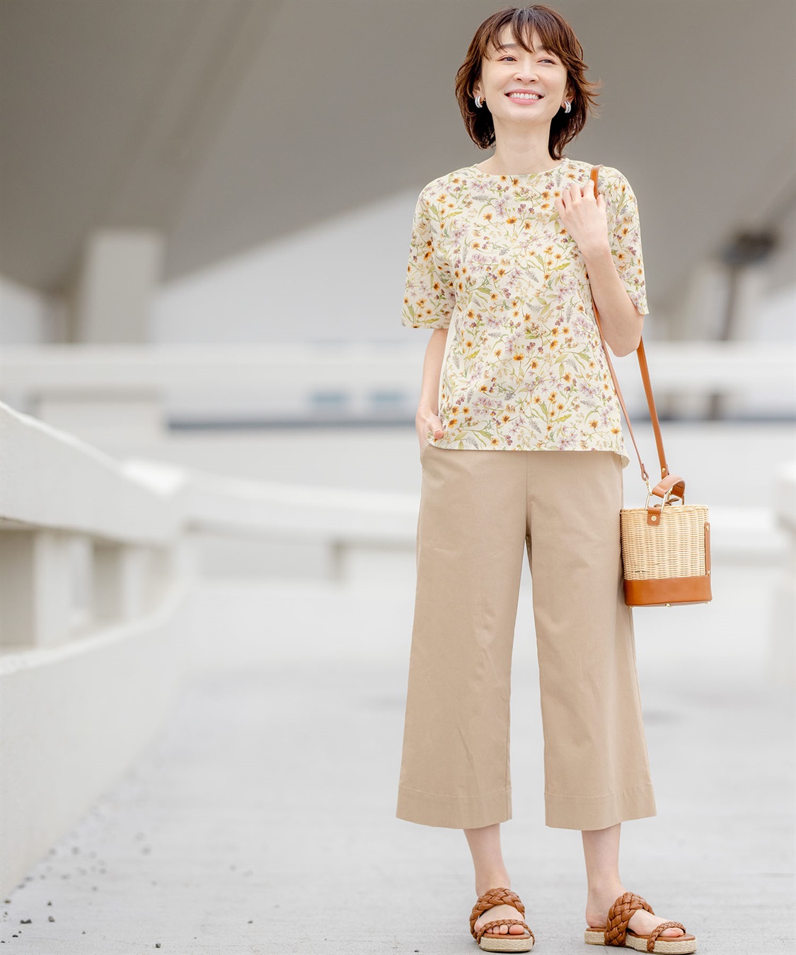 DECOY リネン混セミワイドパンツ_sub_10