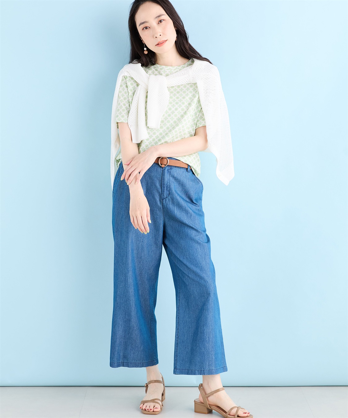 冷感】デニムワイドパンツ DECOY｜クロスプラス公式通販サイト