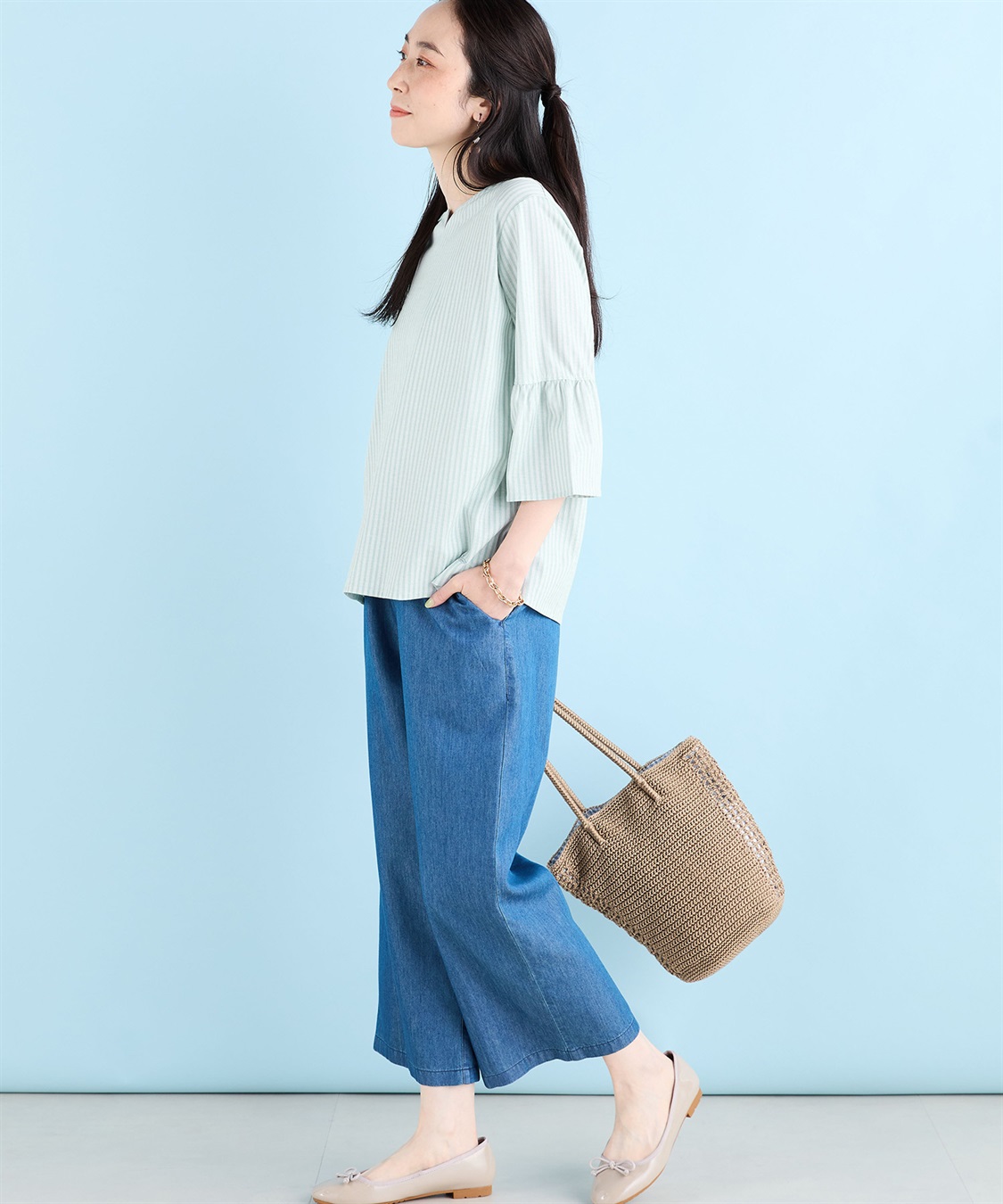 DECOY 【冷感】デニムワイドパンツ_sub_18