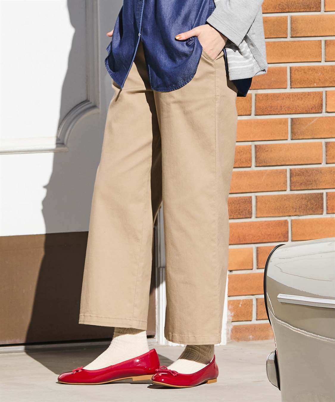 DECOY ストレッチワイドパンツ【リブウエスト】_sub_1