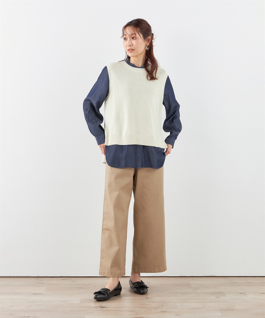 DECOY ストレッチワイドパンツ【リブウエスト】_sub_15