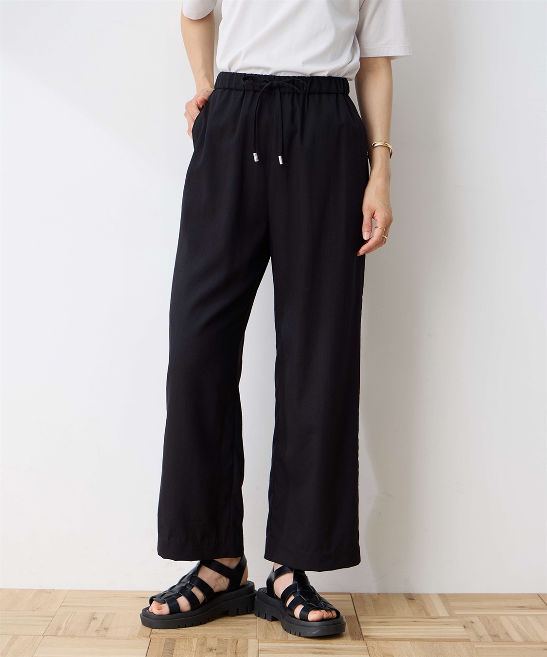 DECOY 【冷感】ウエストドロストパンツ_sub_2