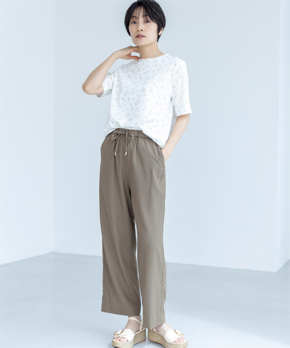 DECOY 【冷感】ウエストドロストパンツ_sub_5