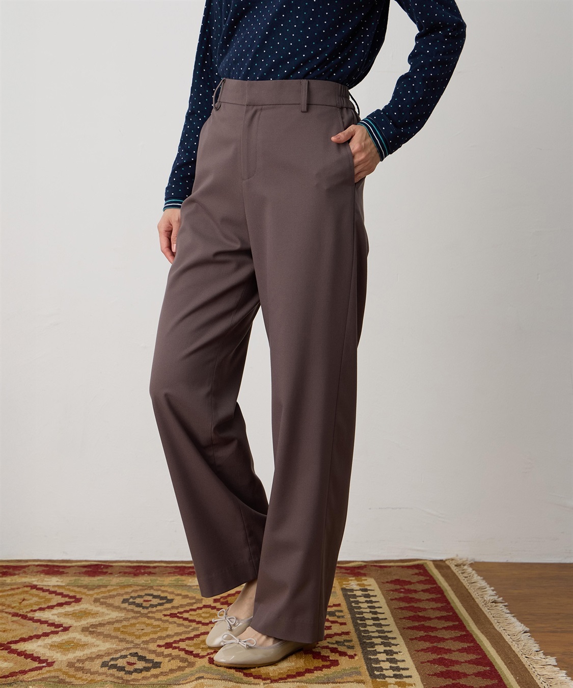 DECOY 裏付きストレートパンツ_sub_4