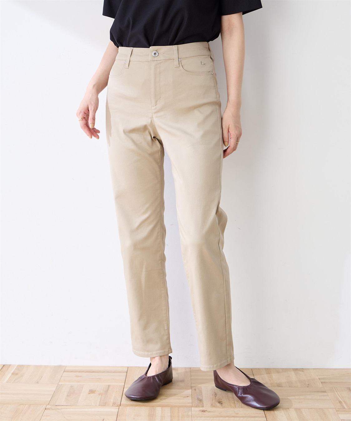 DECOY ストレッチストレートパンツ【後ろウエストゴム】_sub_3