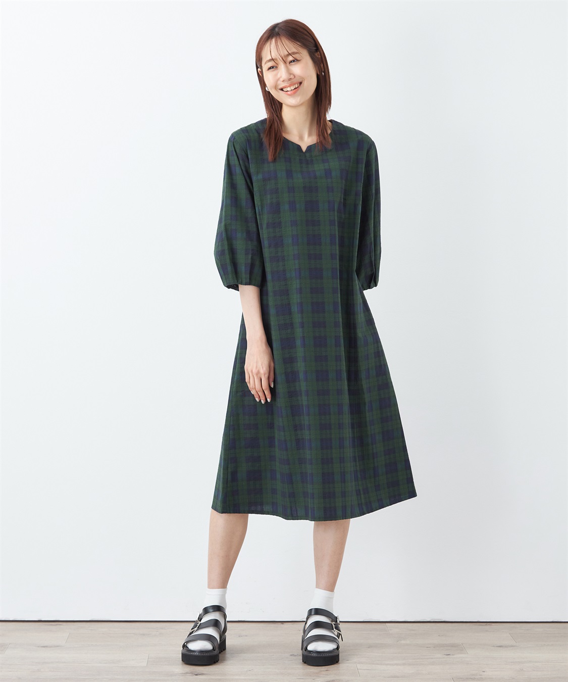 DECOY サッカーチェックワンピース_sub_11