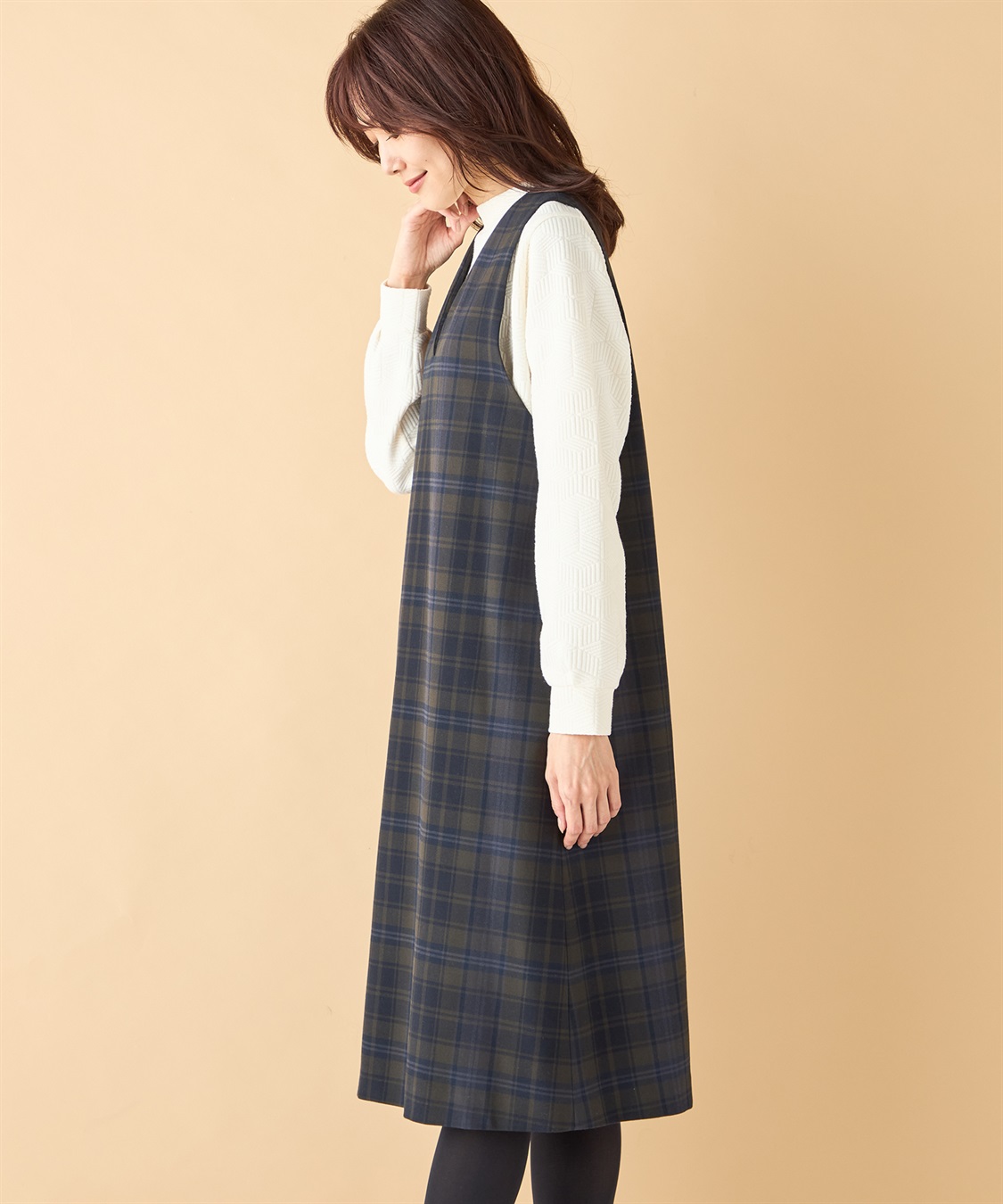 DECOY チェックジャンパースカート_sub_1