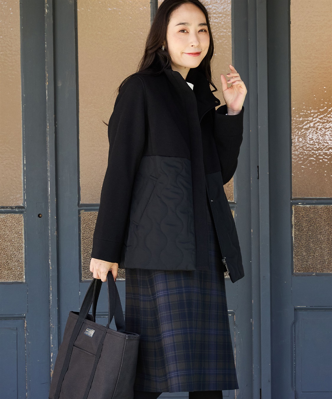 DECOY チェックジャンパースカート_sub_10