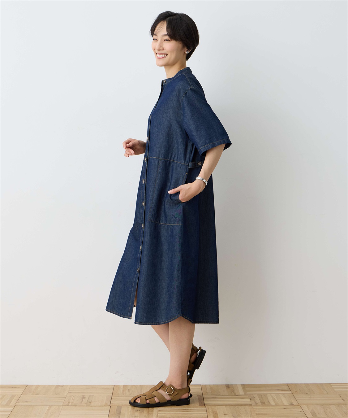 インゲボルグワンピースデニムテンセル リエミラー Rie Miller 【RM denim】ロング丈テンセルデニム