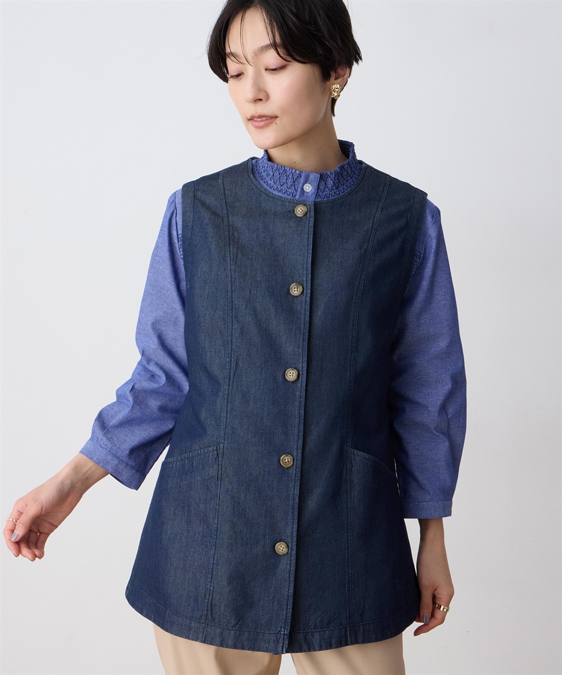 DECOY デニムベスト【接触冷感】_sub_1