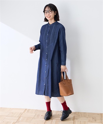 DECOY はしごレースピンタックデニムワンピース_subthumb_2