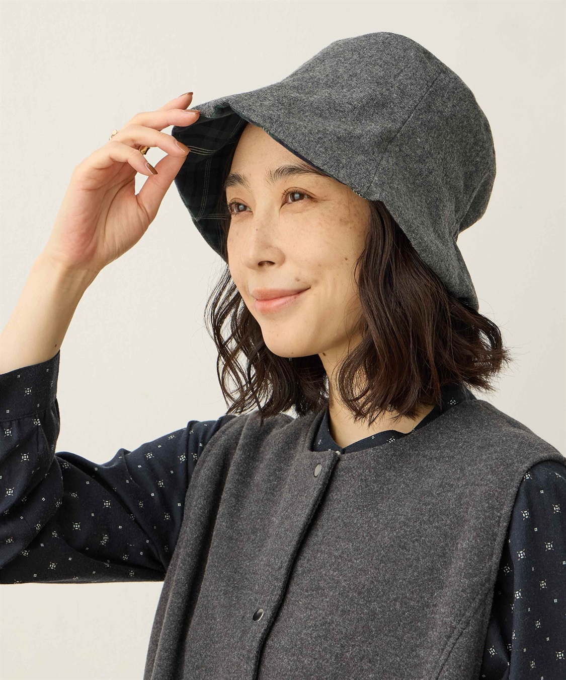 DECOY ツバ裏チェックハット_sub_1