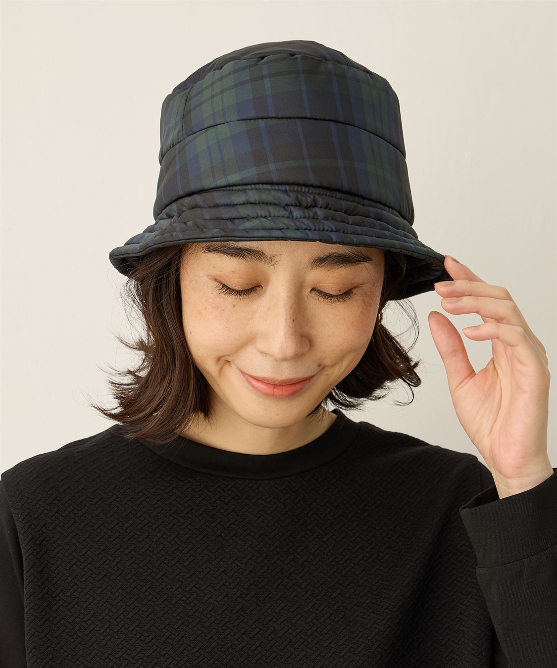 DECOY チェックキルティングハット_sub_1