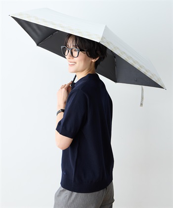 DECOY 部分チェック折り畳み傘【晴雨兼用】【UVカット】【遮熱】【軽量】_subthumb_1