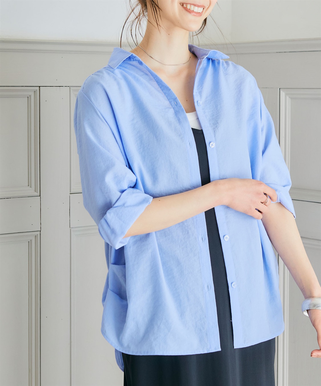 CROSS FUNCTION 《シワになりにくい》シャツ活エアーツイルタックシャツ【CF/クロスファンクション】_sub_2