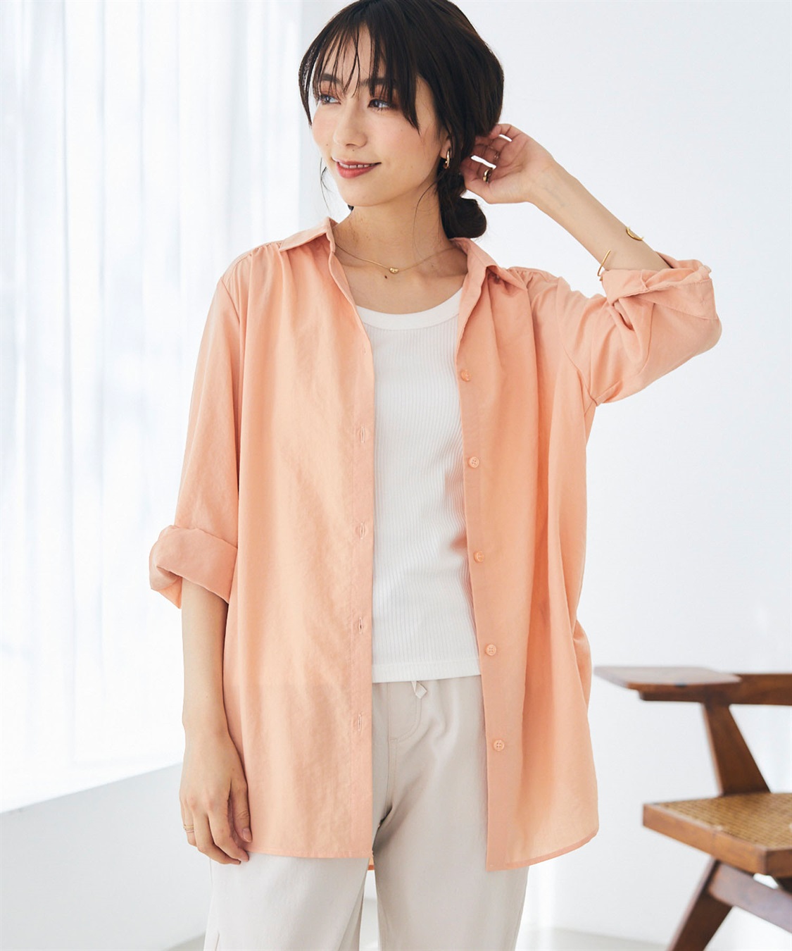 CROSS FUNCTION 《シワになりにくい》シャツ活エアーツイルタックシャツ【CF/クロスファンクション】_sub_26