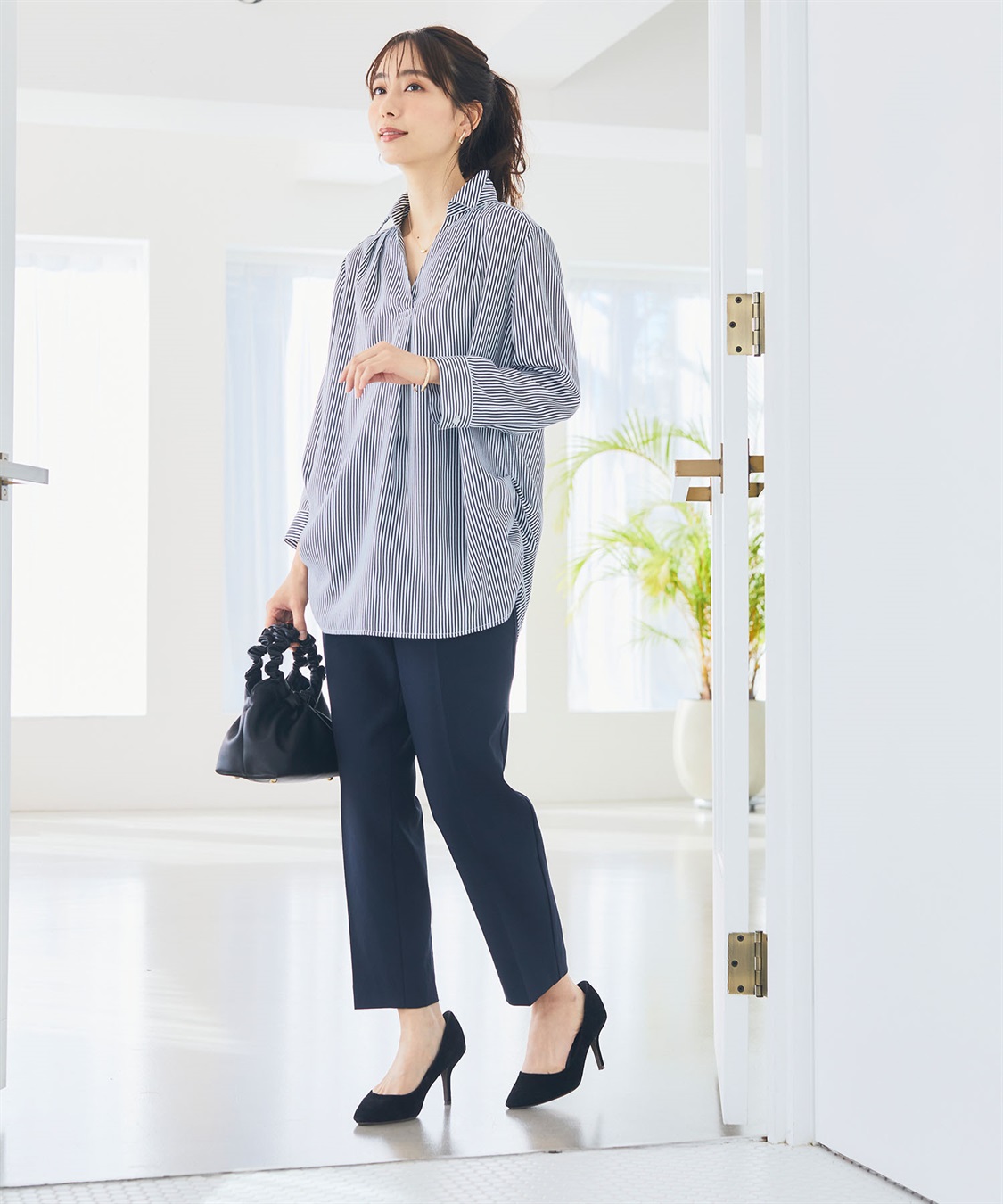 CROSS FUNCTION 【メディア掲載】《シワになりにくい》シャツ活エアーツイルタックプルオーバーシャツ【CF/クロスファンクション】_sub_12