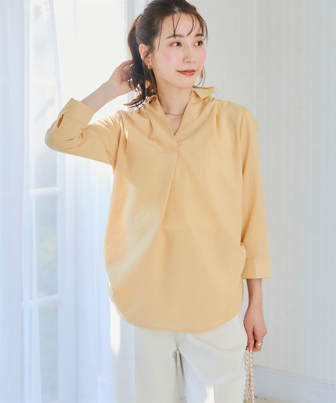 CROSS FUNCTION 【メディア掲載】《シワになりにくい》シャツ活エアーツイルタックプルオーバーシャツ【CF/クロスファンクション】_sub_17