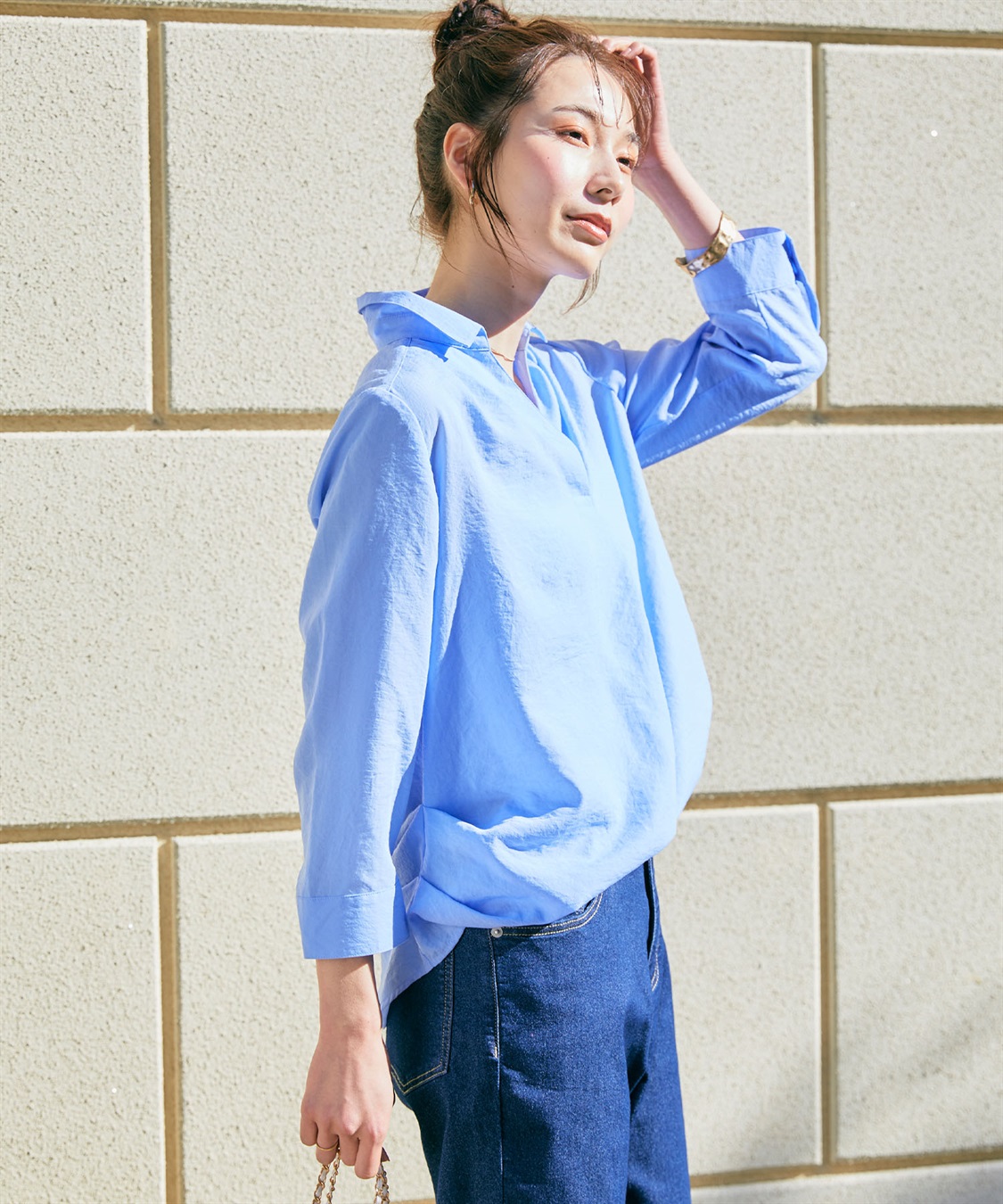 CROSS FUNCTION 【メディア掲載】《シワになりにくい》シャツ活エアーツイルタックプルオーバーシャツ【CF/クロスファンクション】_sub_22