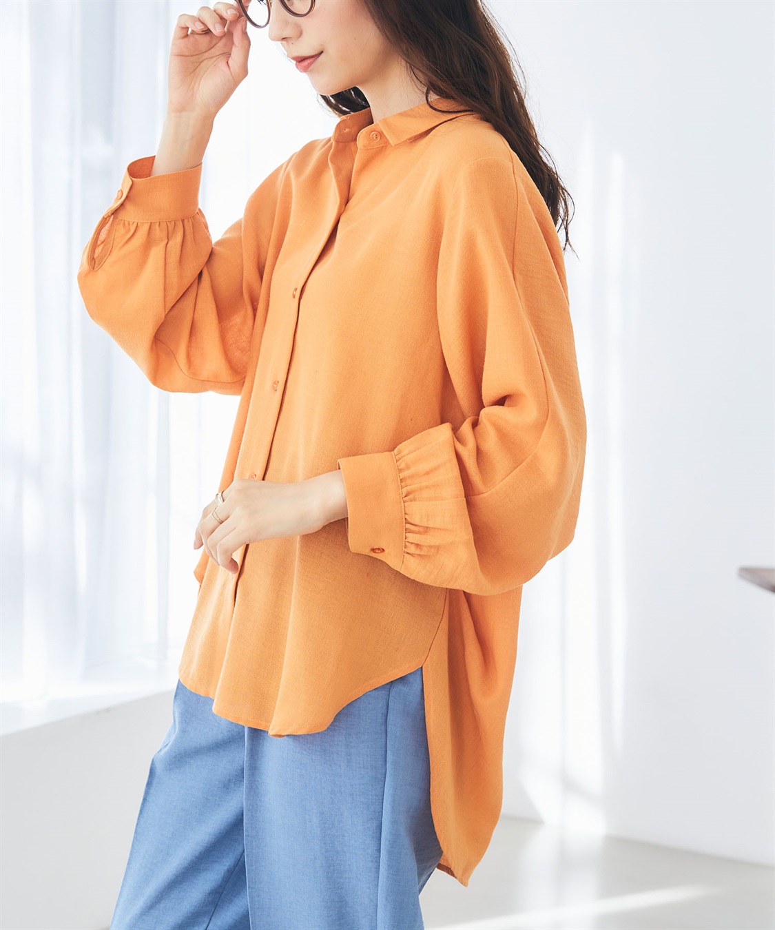 CROSS FUNCTION 【メディア掲載】《シワになりにくい》シャツ活リネンライクタックスリーブシャツ【CF/クロスファンクション】_sub_5