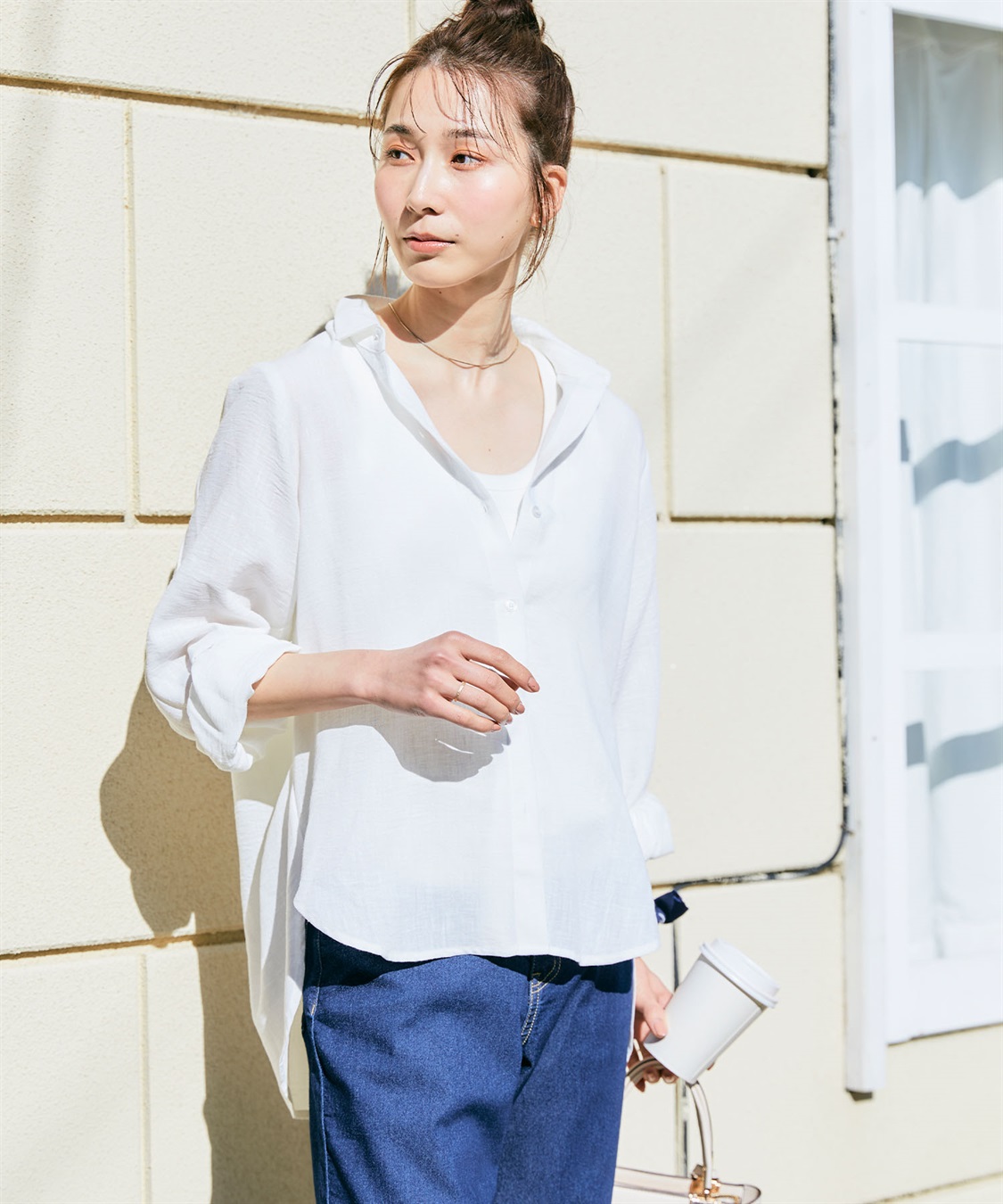 CROSS FUNCTION 【メディア掲載】《シワになりにくい》シャツ活リネンライクタックスリーブシャツ【CF/クロスファンクション】_sub_9