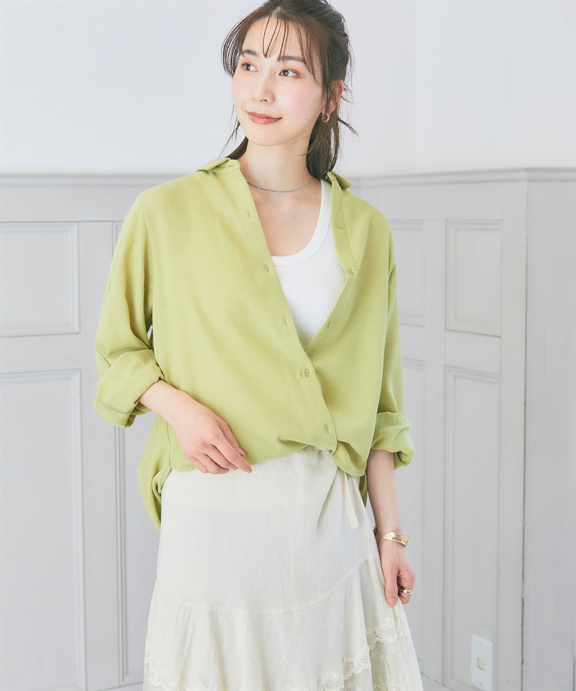 CROSS FUNCTION 【メディア掲載】《シワになりにくい》シャツ活リネンライクタックスリーブシャツ【CF/クロスファンクション】_sub_12