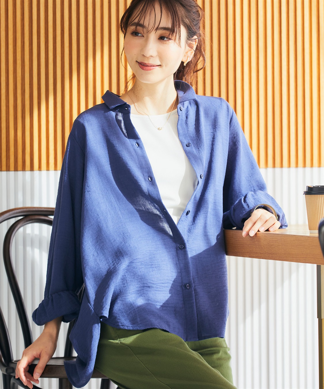 CROSS FUNCTION 【メディア掲載】《シワになりにくい》シャツ活リネンライクタックスリーブシャツ【CF/クロスファンクション】_sub_16