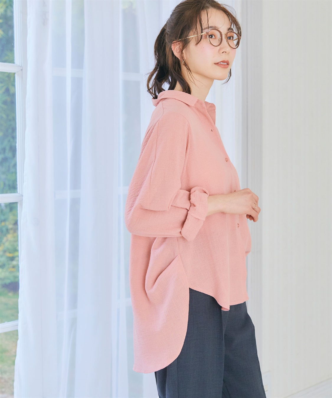 CROSS FUNCTION 【メディア掲載】《シワになりにくい》シャツ活リネンライクタックスリーブシャツ【CF/クロスファンクション】_sub_19