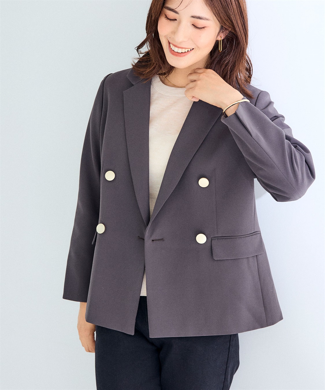 CROSS FUNCTION 《洗える・ストレッチ》正解 ダブルクロスブレストジャケット【CF/クロスファンクション】_sub_2