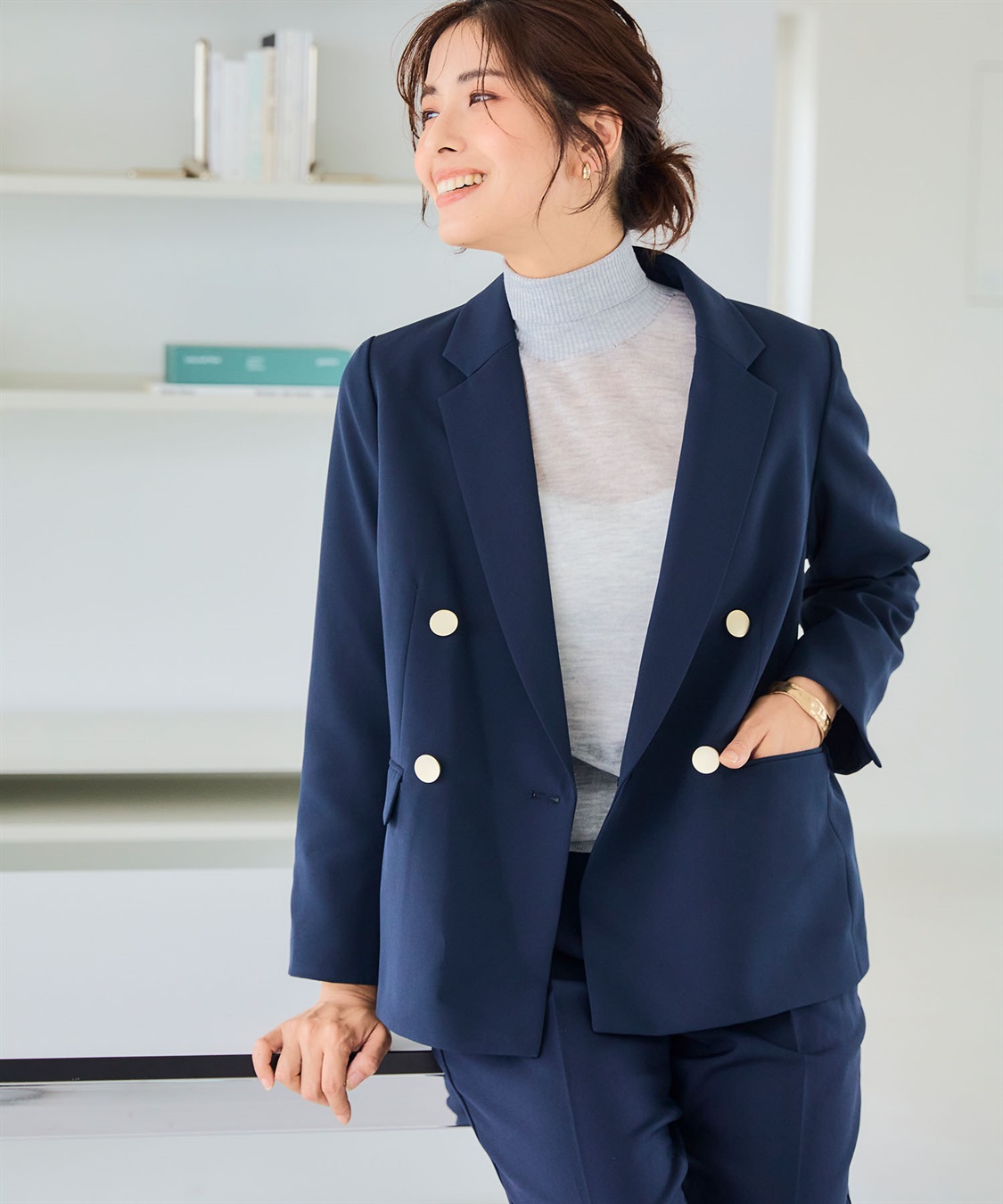 CROSS FUNCTION 《洗える・ストレッチ》正解 ダブルクロスブレストジャケット【CF/クロスファンクション】_sub_3